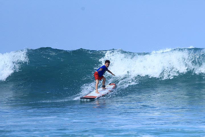 surfing green waves